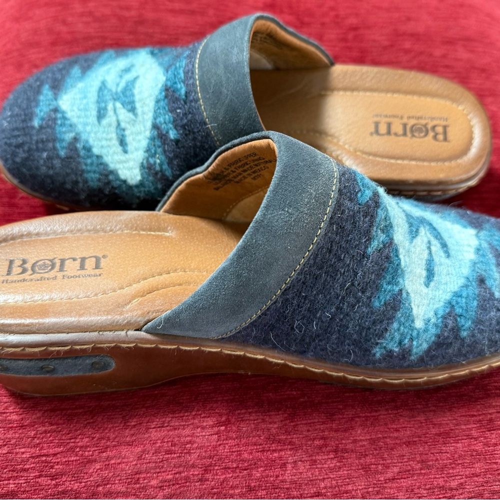 Women's Blue Aztec Clogs - Picture 2 of 5